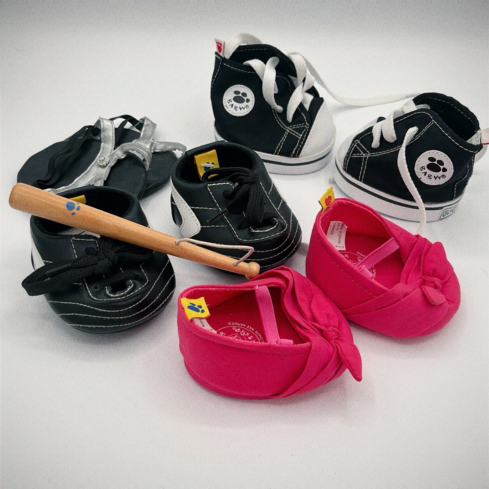 Lot Of 4 Pairs Build A Bear Shoes Plus Baseball Bat Cleats Excellent Condition!