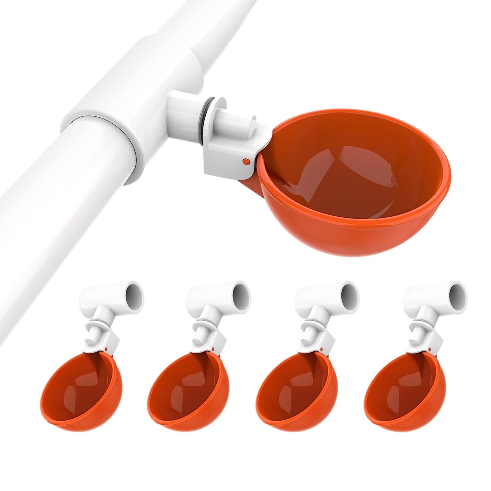 5PCS Automatic Chicken Water Cup Waterer Poultry Drinker Feeder Drinking Bowl 