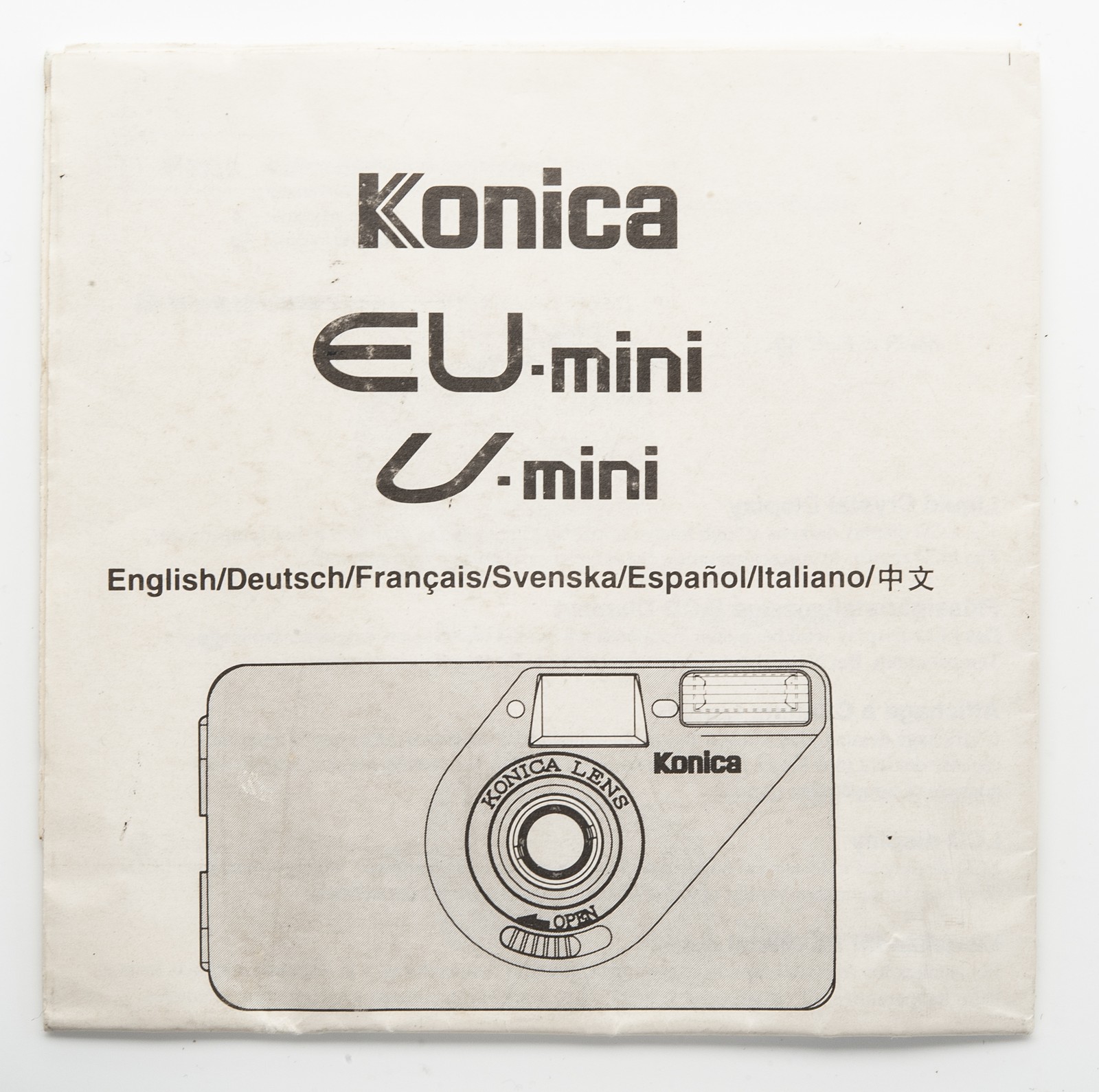 Instructions for Use Bedienungsanaleitung Konica Eu Mini U Mini Instruction