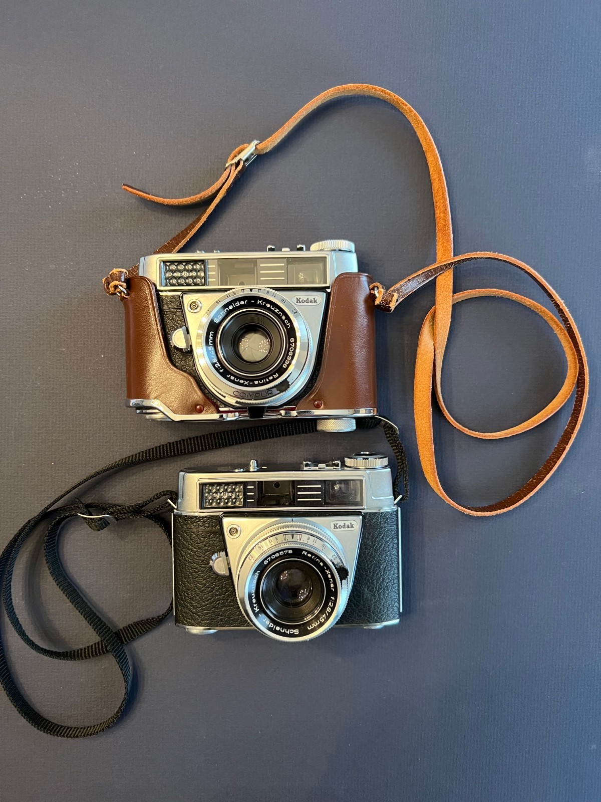 Two Vintage Kodak Retina III Automatic Cameras with Schneider f:2.8/45mm lenses
