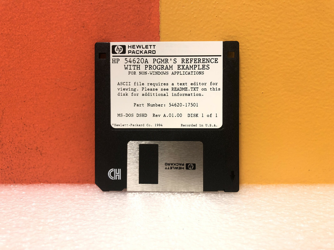 HP 54620-17501 54620A PGMR'S Reference With Examples 1 of 1 Floppy Disk Software