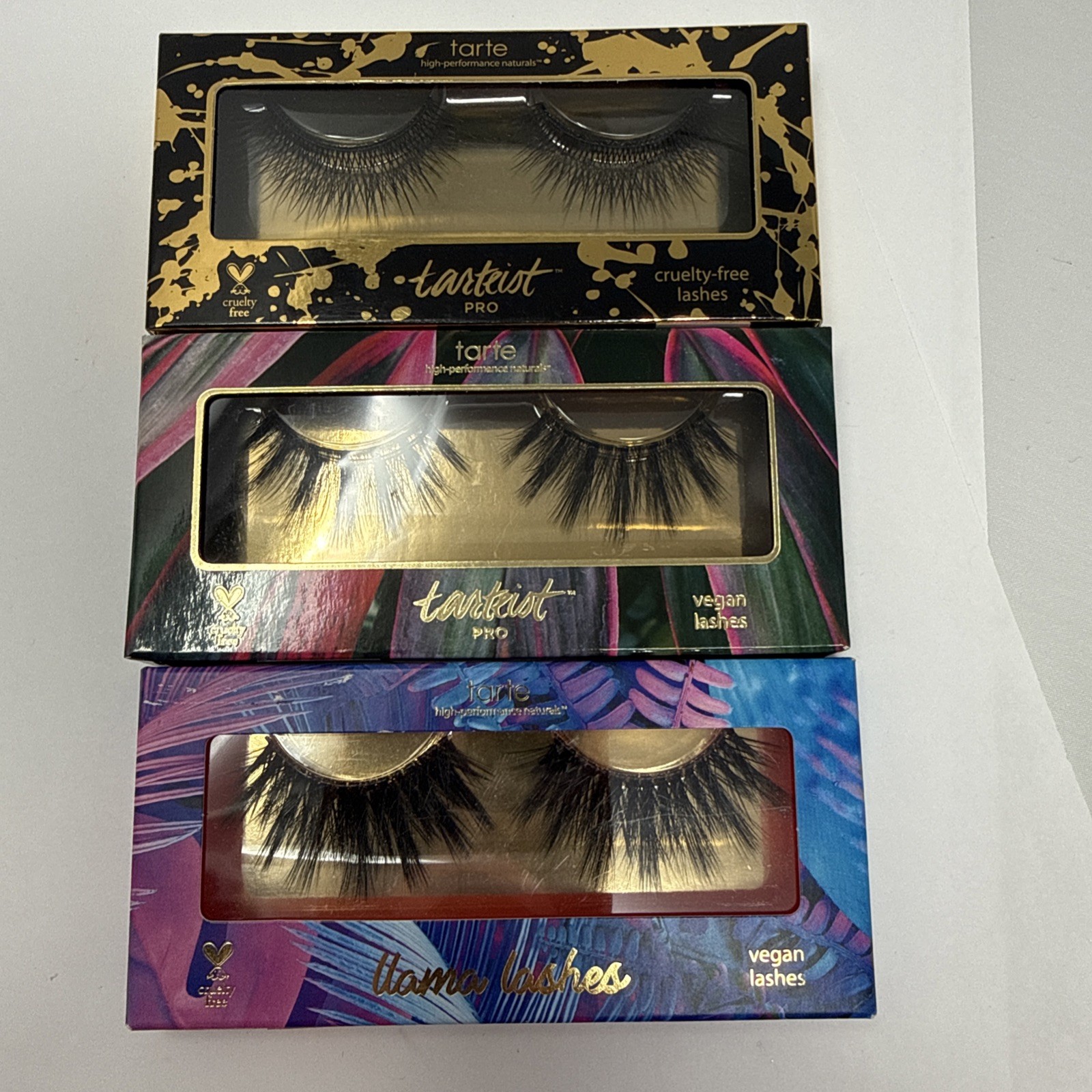 Lot Of 3 Tarte False Eyelashes *Llama Lashes, Sassy, Flirt* BNIB AUTHENTIC 