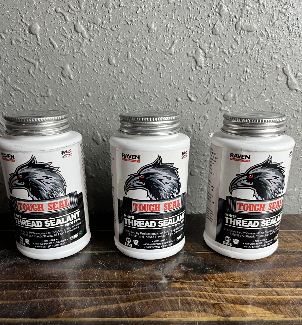 3 Pack Raven Tough Seal White Thread Sealant 1/2 Pint 236mL RVPTS WHT8 Pipe Seal