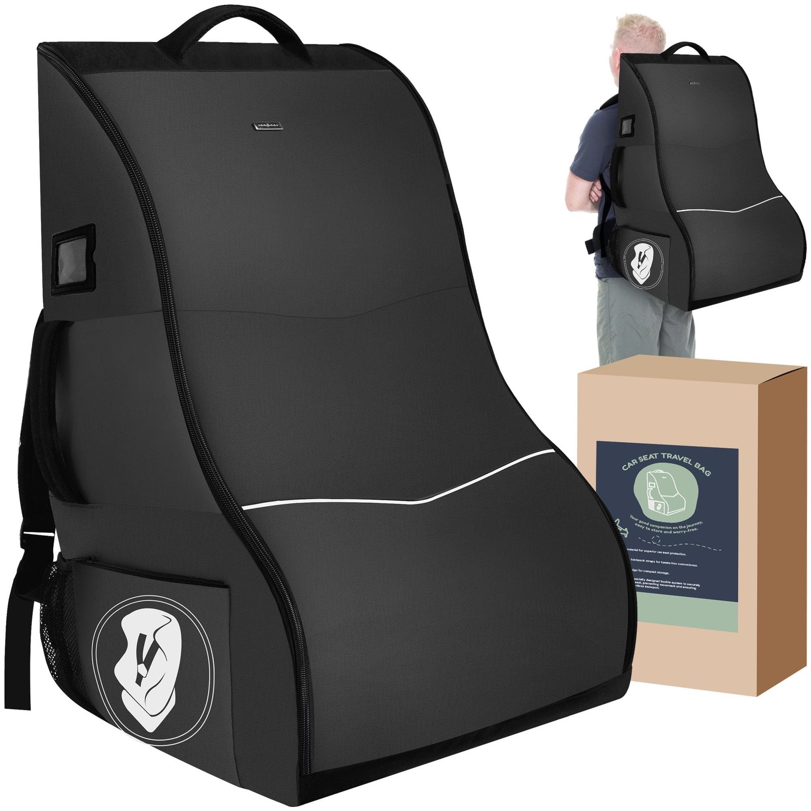 Car Seat Travel Bag for Airplane – Waterproof Heavy Duty Carseat Backpack for...