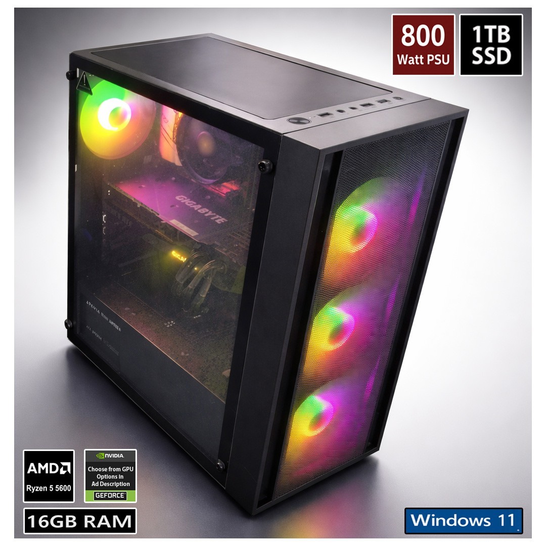 AMD RYZEN 5 5600 Gaming PC - 16GB RAM - 1TB SSD - RTX 5060