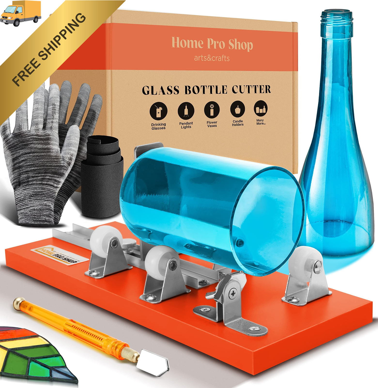 Home Pro Shop Premium Glass Bottle Cutter Kit - DIY 