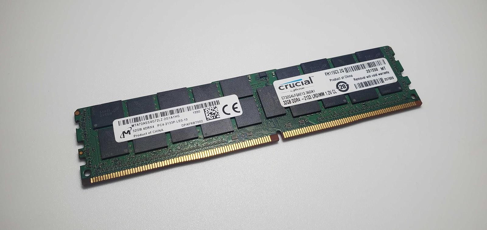 MICRON 32GB DDR4 4DRx4 PC4-2133P-LE0 MTA72ASS4G72LZ-2G1A1HG SERVER RAM TESTED