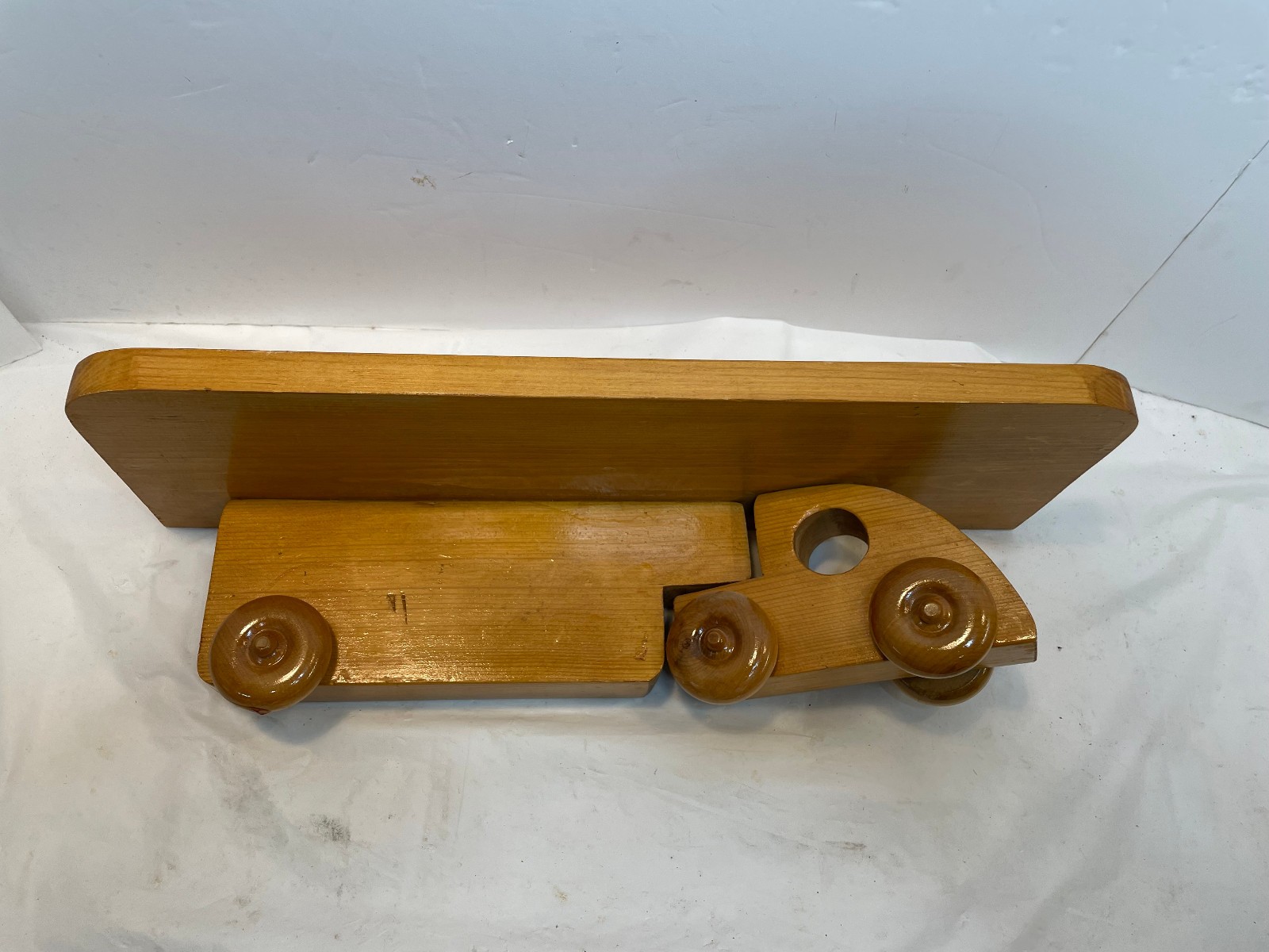 Vintage Hanging Wall Shelf Rustic Country Wood Toy Truck Children Primitive 17"