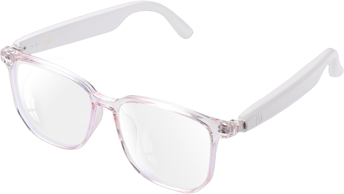Smart Glasses for Women, Blue Light Filtering Lenses，Bluetooth 5.3, Audio & Mic,