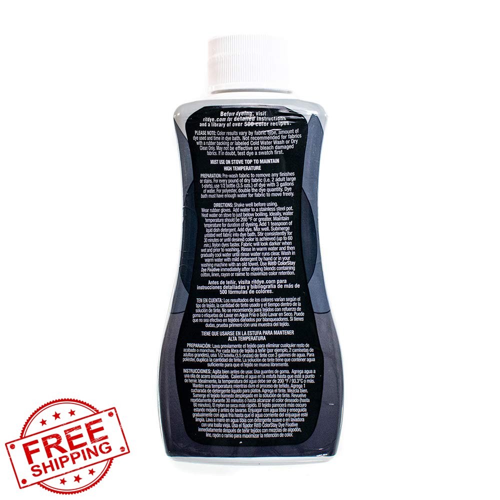 Rit Synthetic Liquid Dye ColorStay Fixative Kit Gloves Reduce Bleed