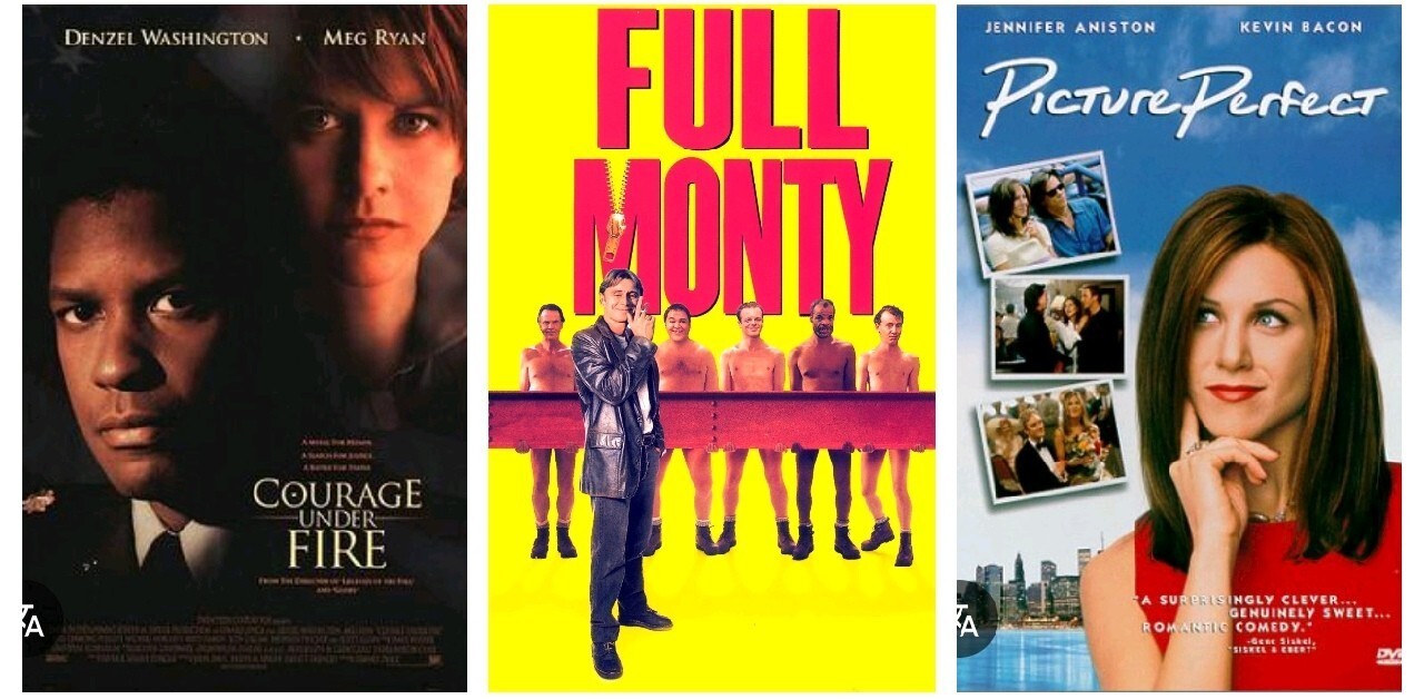 35mm DAMAGE (x3) FULL MONTY/COURAGE FIRE/PICTURE  FILM/MOVIE/TRAILER T58/T62/T64