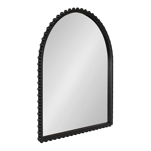  Beadbrook Modern Beaded Arched Mirror 32"L x 28"W Black