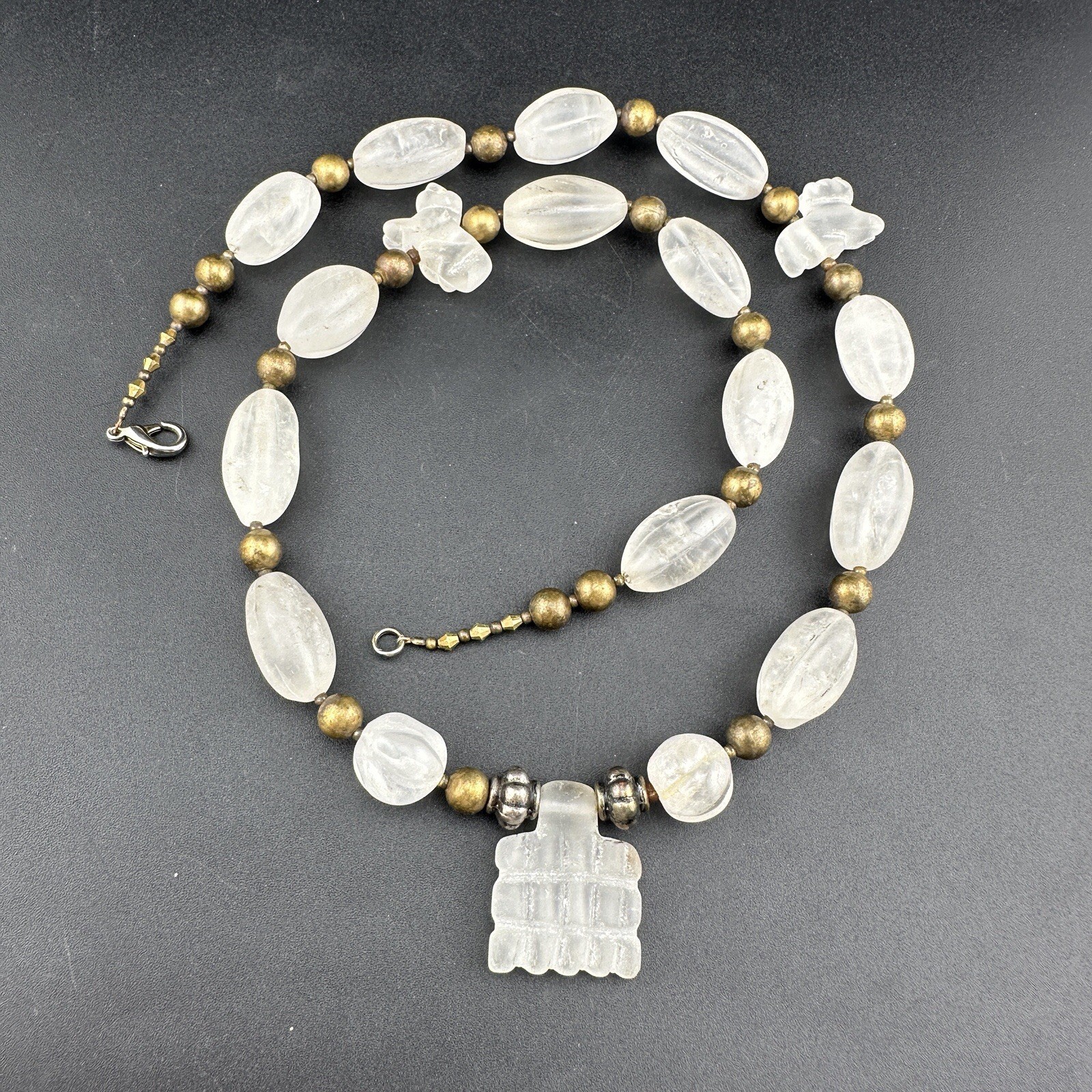 Vintage Himalayan Regions Crystals ￼Beads Necklace Rare