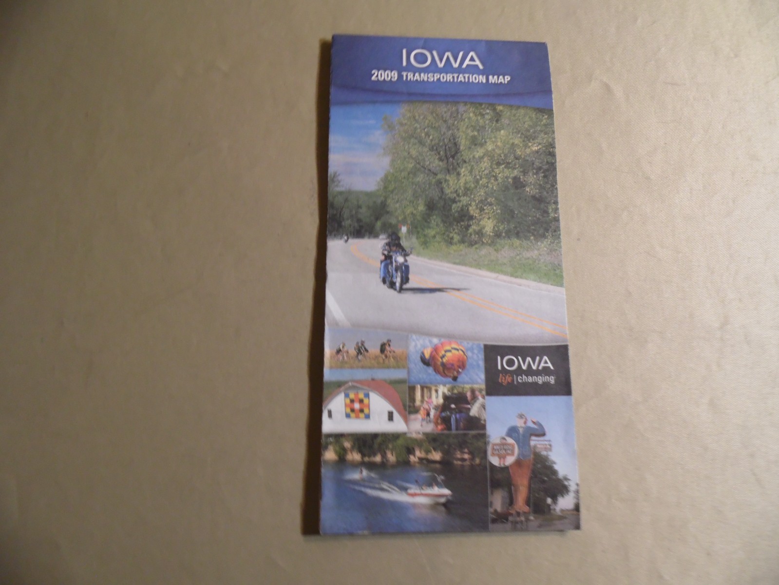 Iowa Transportation Map / Circa 2009 / Free Domestic Shipping