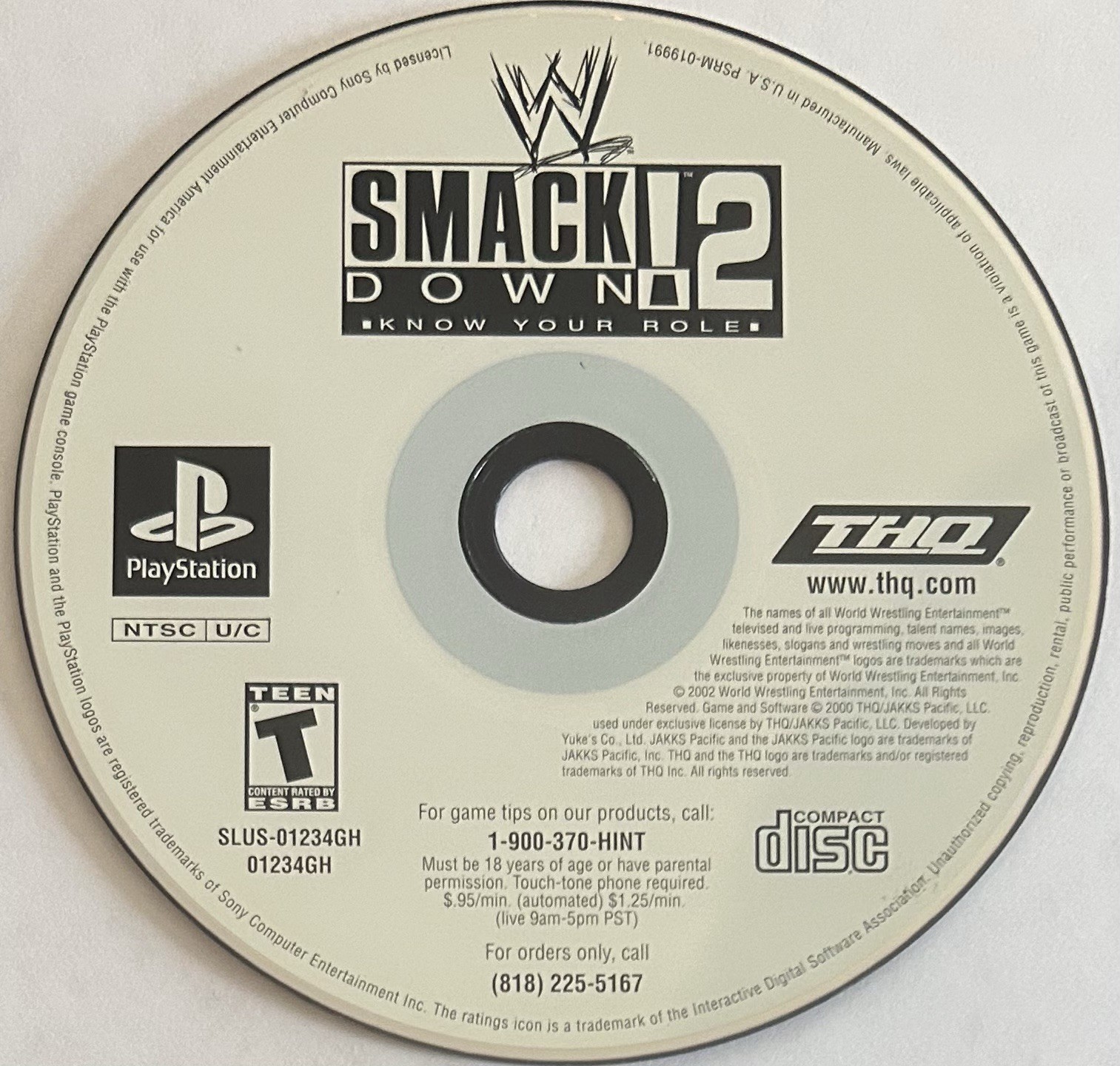 WWF SmackDown 2 (Sony PlayStation 1, PS1) DISC ONLY | NO TRACKING | M2166