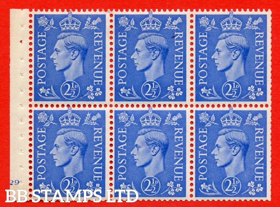 SG. 489f. QB33. 2½d blue. A fine UNMOUNTED MINT complete Cylinder pane o B49384