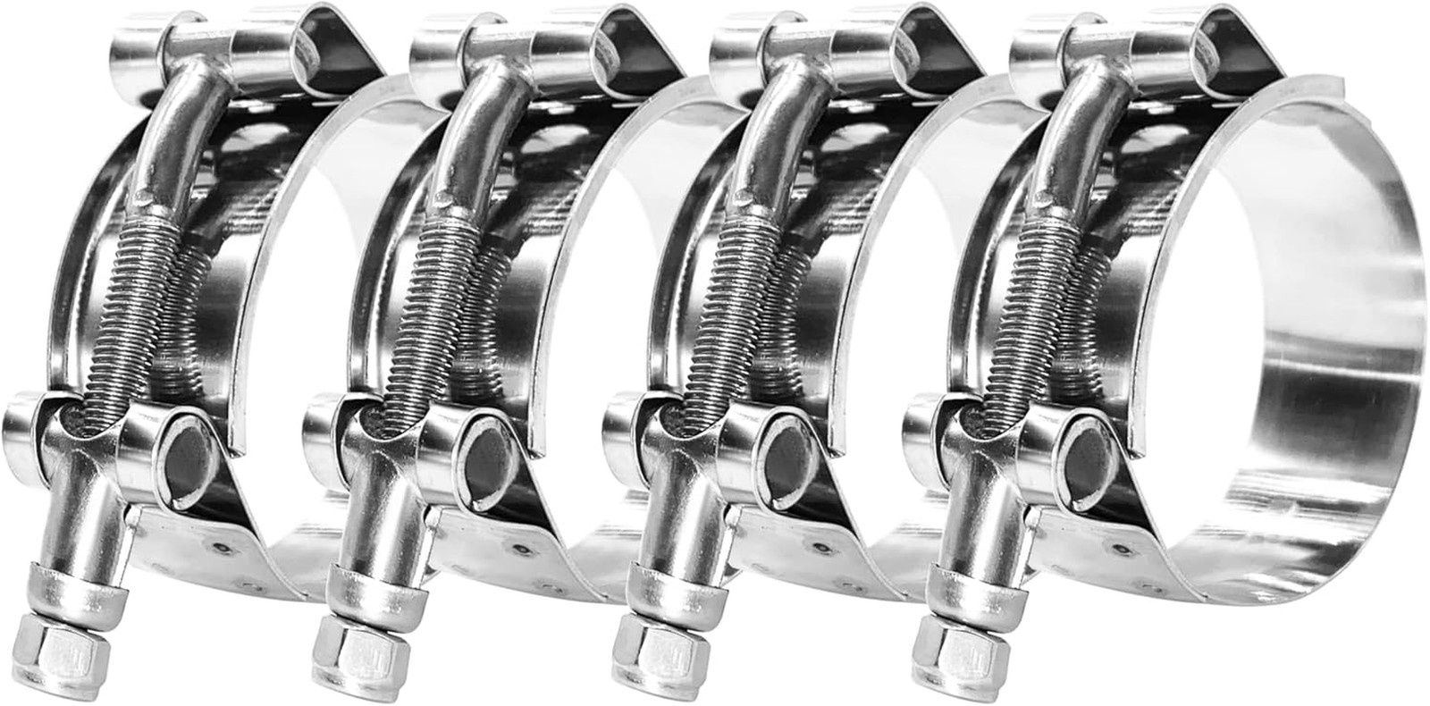 4 Pack 1" T-Bolt Hose Clamp, Clamp Range 32-37Mm for 1" Hose ID, Hose Clamps Sta