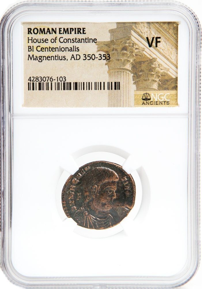 NGC ( VF ) Roman AE2 of Magnentius -Rival of Constantius II & Constans VERY FINE