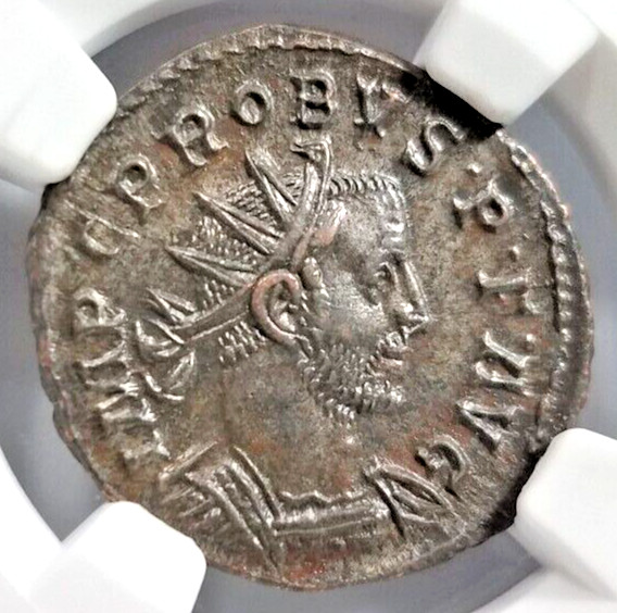 Probus Roman Empire NGC Ch AU Aurelianianus Ancient Mars Victory Soldier Spear