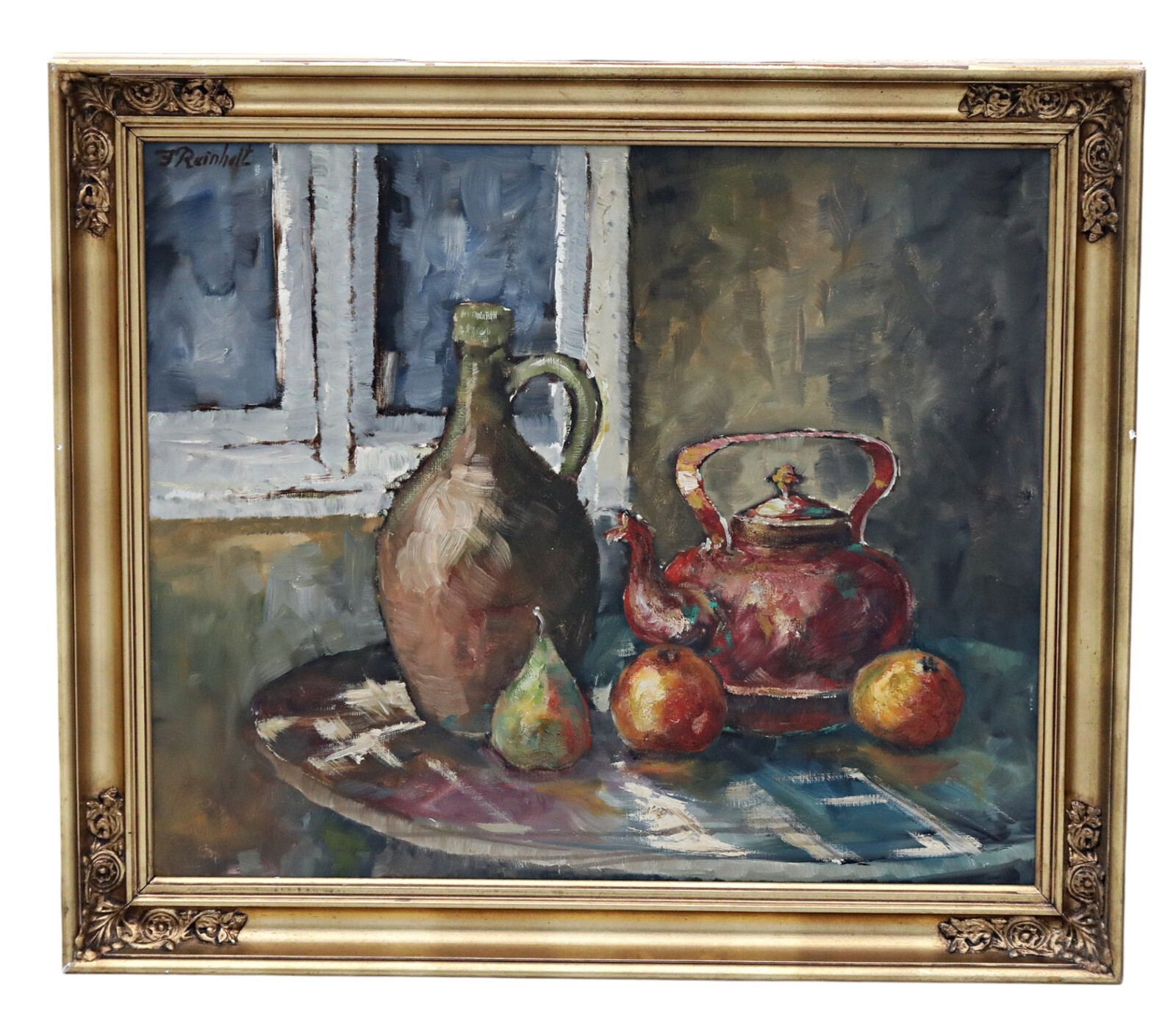For Clean Brings – Still Life With Mug & Jug – Oil on Wood – Signed, with Frame