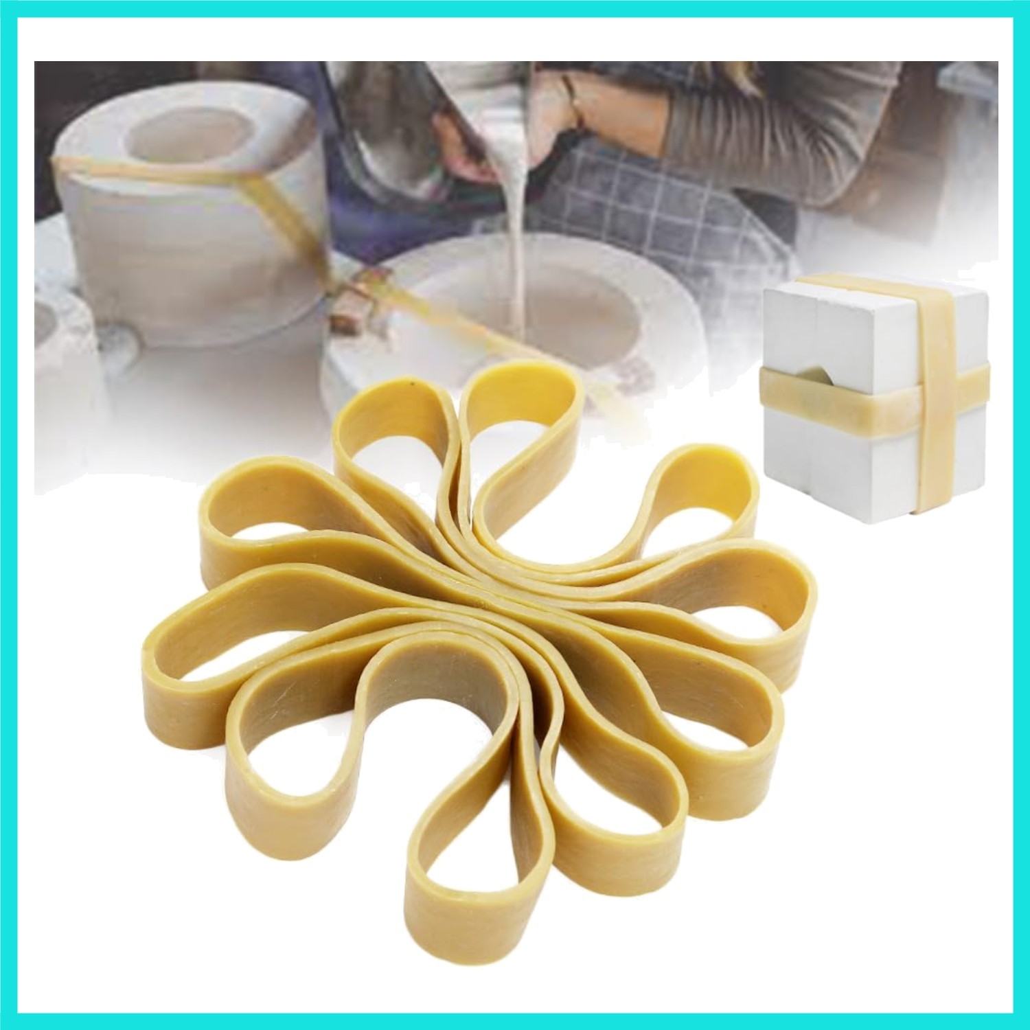 Plaster Mold Rubber Band for Potters Ceramic, Home Crafters - Heavy Duty Fast...