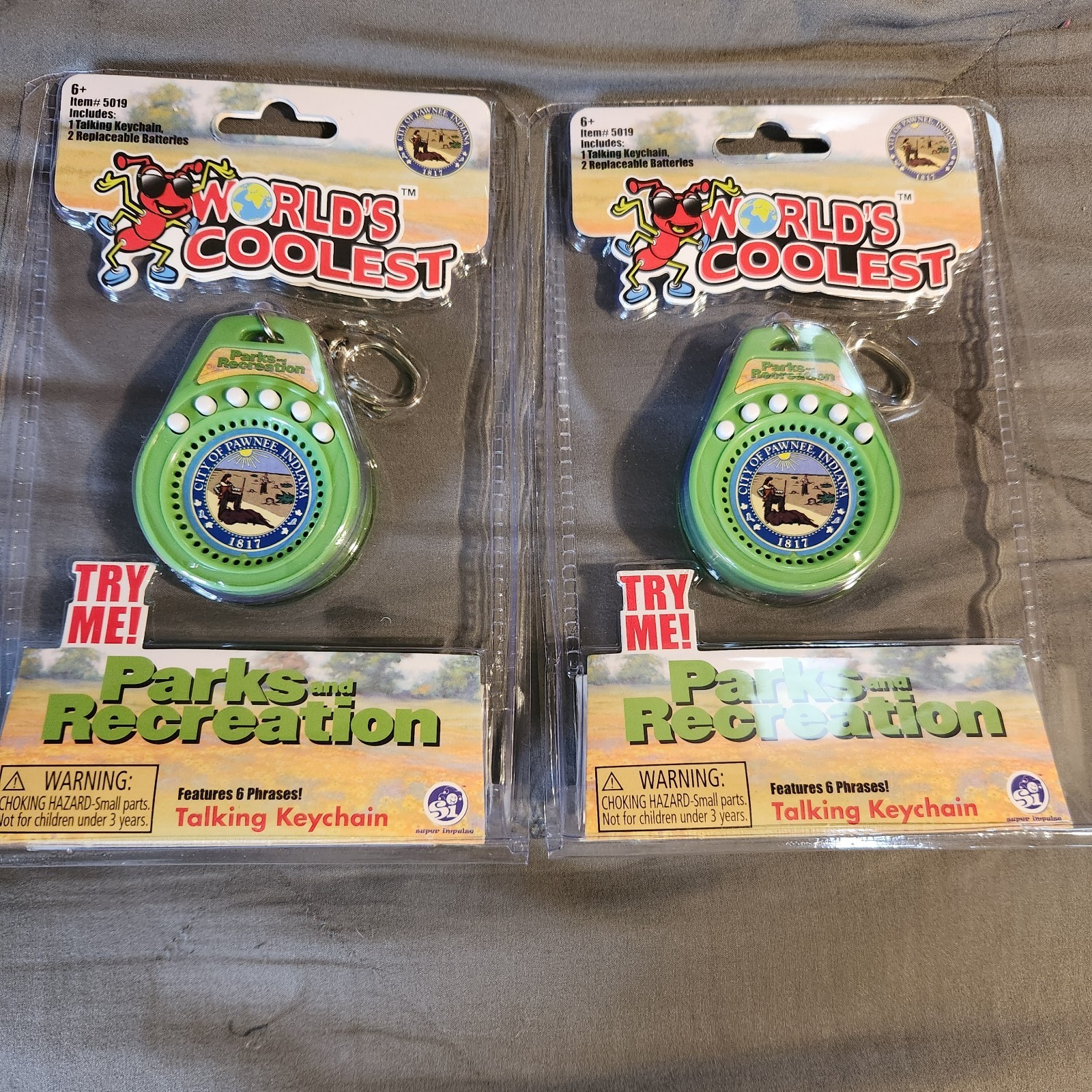 2 Pack Of Parks And Recreation Worlds Coolest Talking Keychains