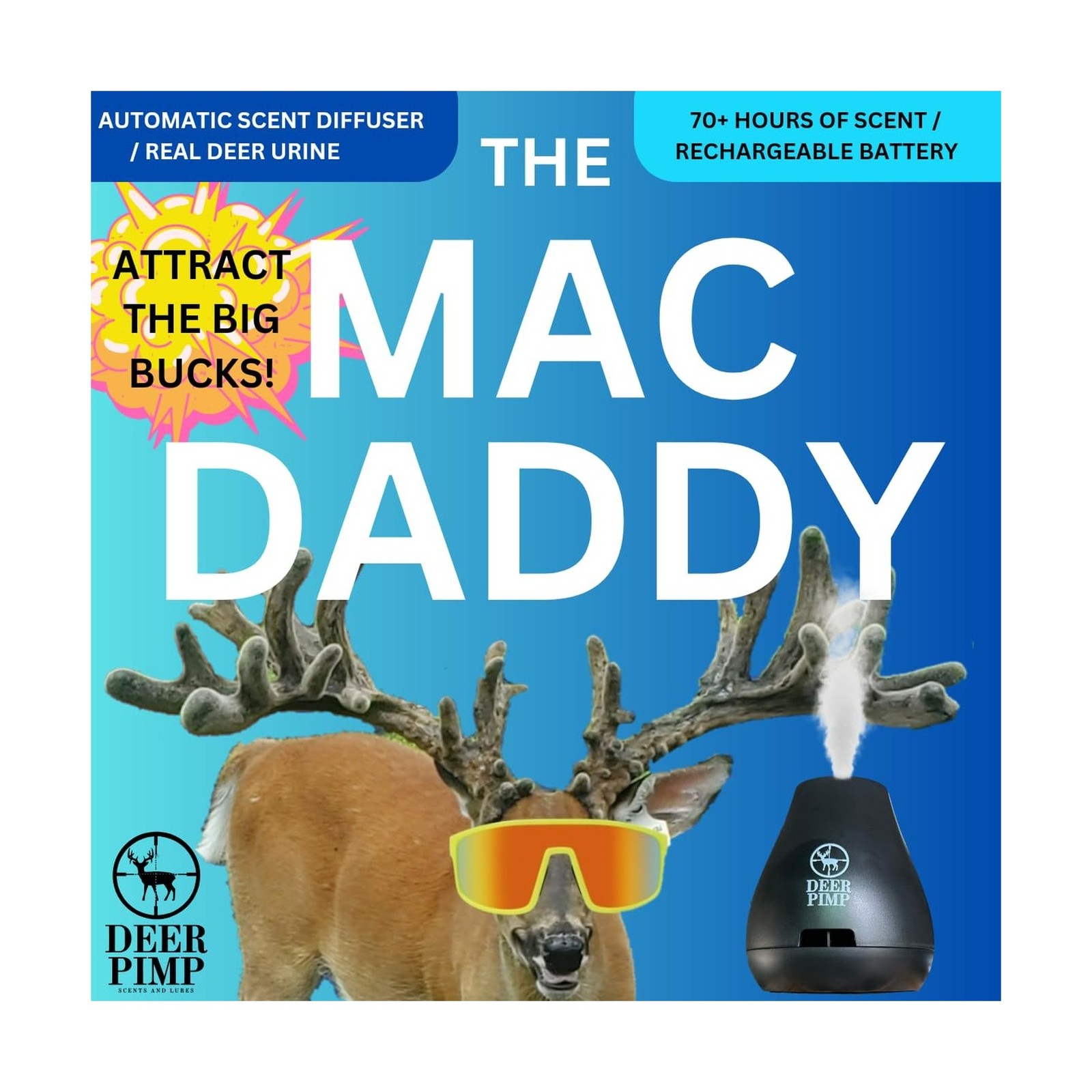 MAC Daddy Trifecta Real Deer Urine Diffuser with (3) Urine Cartridges: ESTRUS...