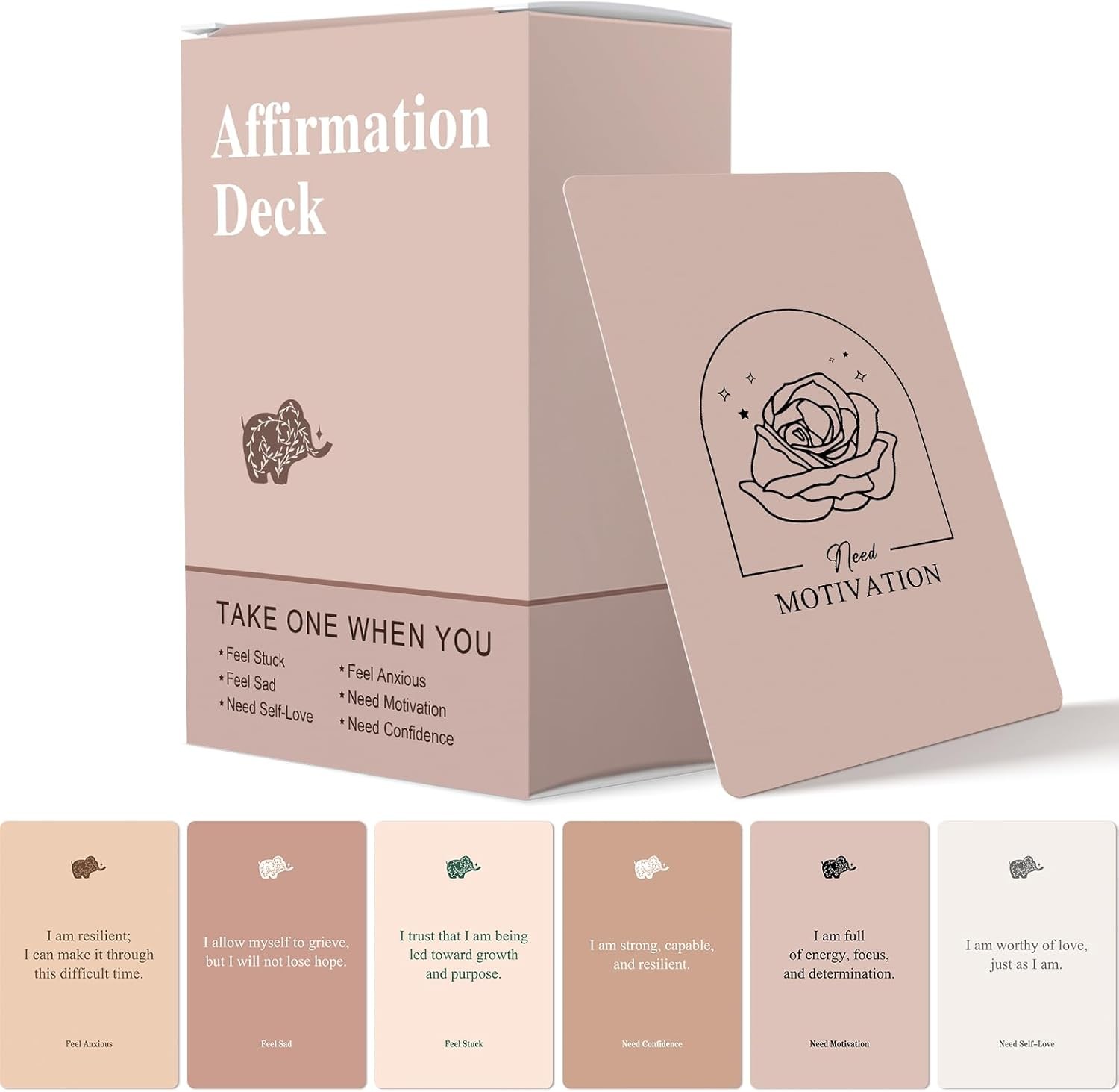 Affirmation Cards for Women, 120 Positive Affirmation Cards (6 Themes), Daily Af