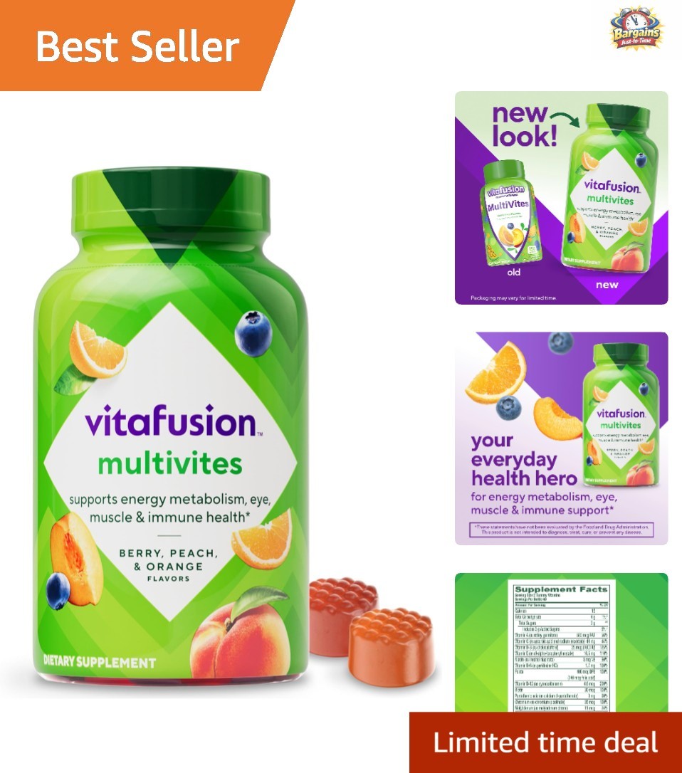 Adult Gummy Multivitamins – 120 Count, Immune & Energy Support, No Additives