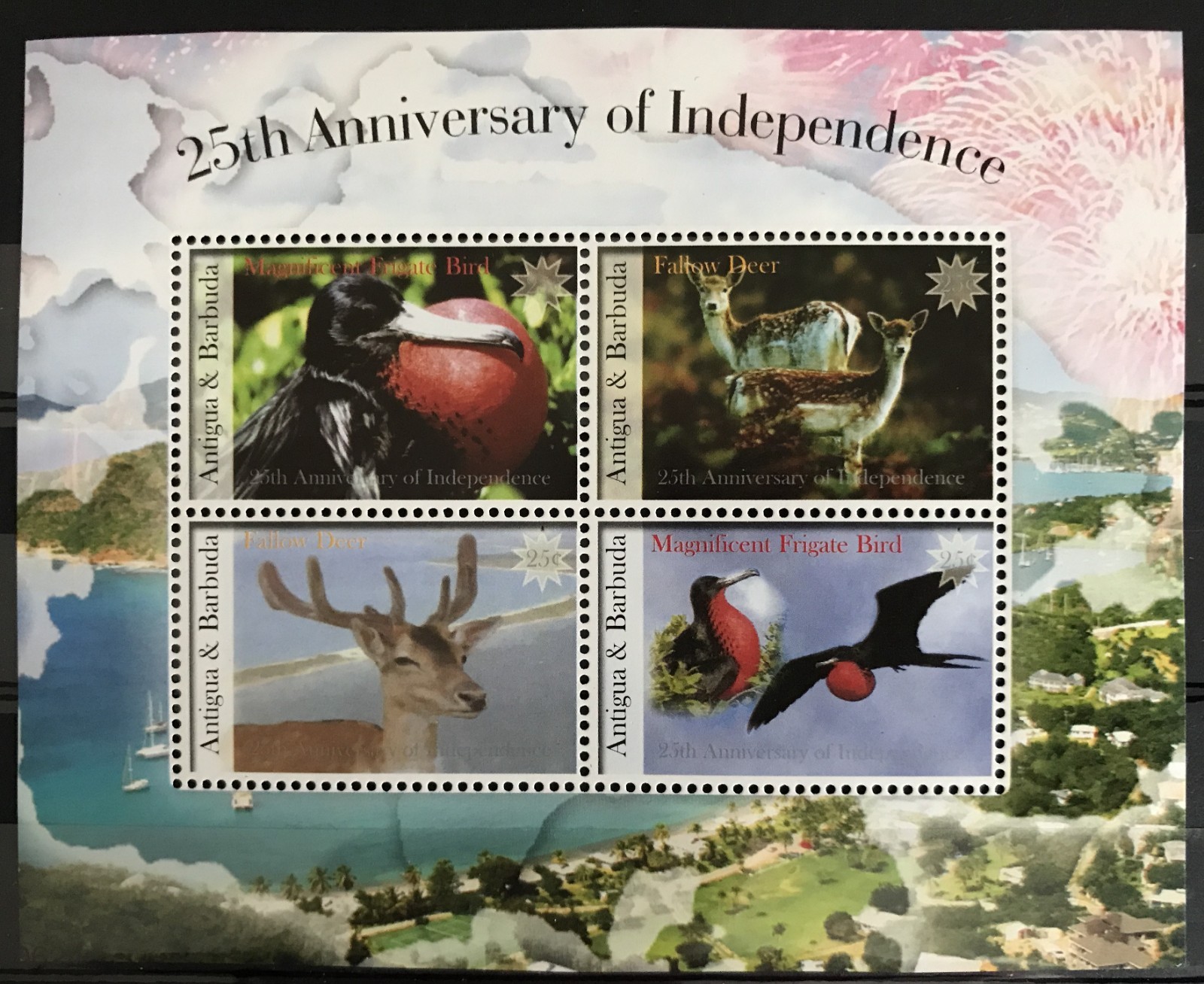 ANTIGUA & BARBUDA - 1983 25TH ANNIV OF INDEPENDENCE NHM M/S SG MS4004 cv £4.75