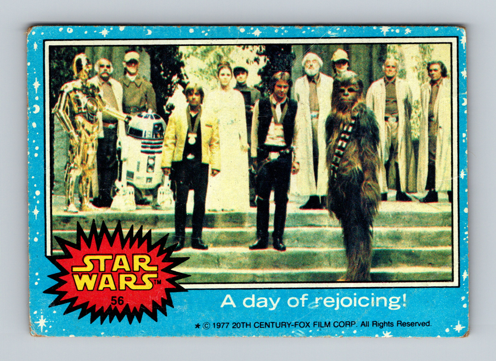 1977 Topps STAR WARS Blue Series 1 card #56 "A day of rejoicing"