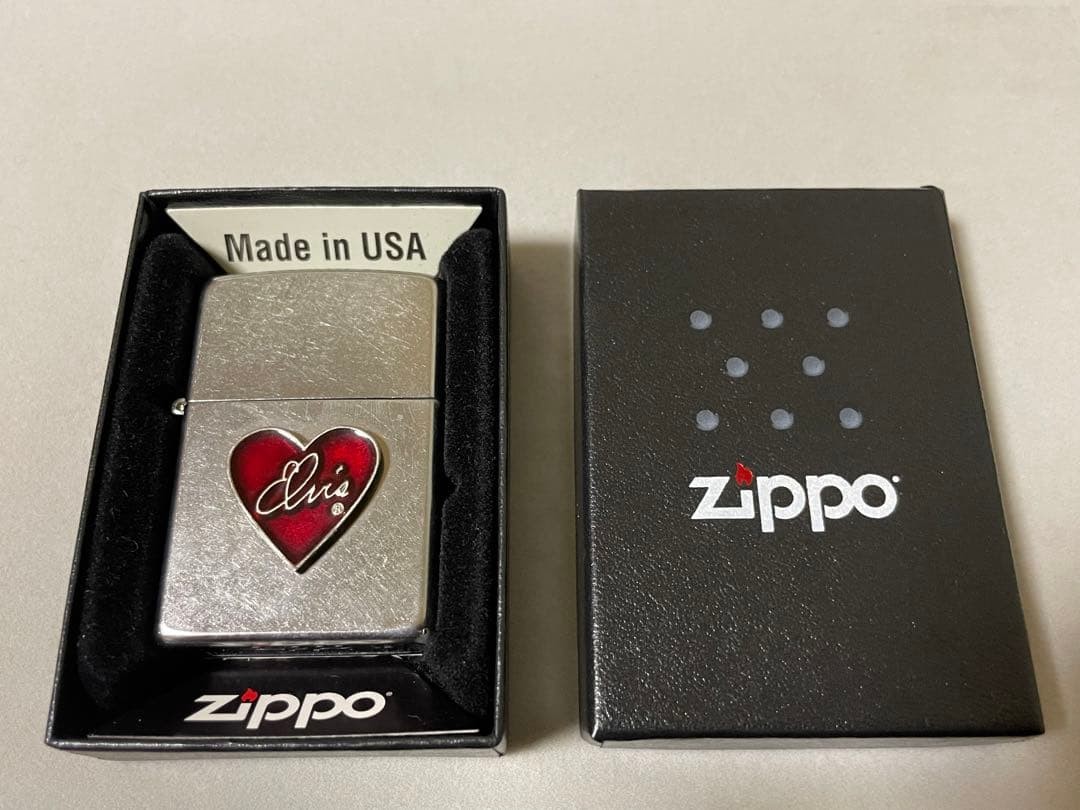 Price change Zippo Presley 50th anniversary heart metal 2002 unused item