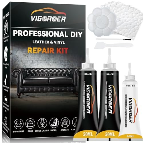 Black Leather Repair Kit for Furniture, Leather Seat Repair Kit for Cars, Easily