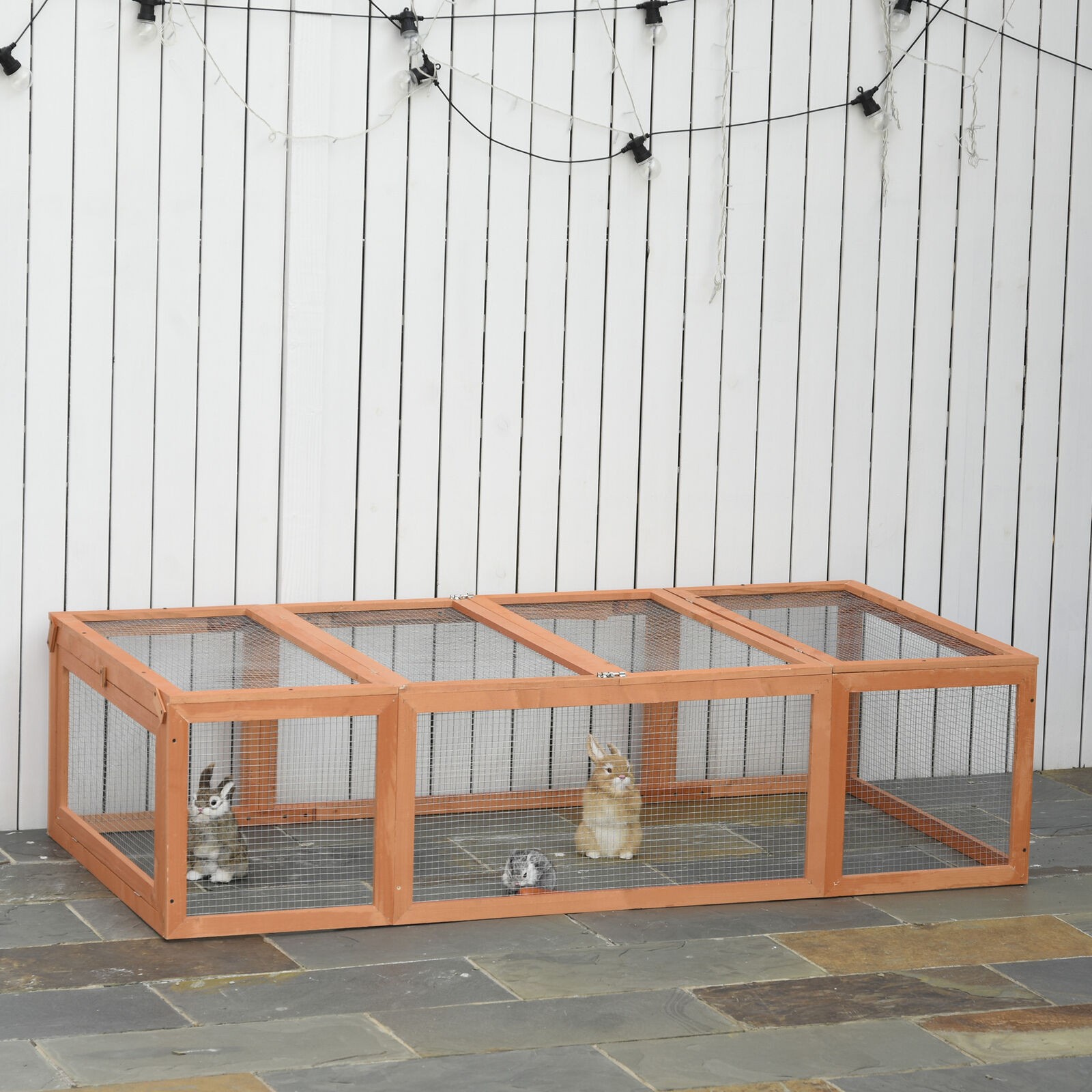 Large Wooden Rabbit Hutch Small Animal Habitat Enclosure Outdoor Run Lockable