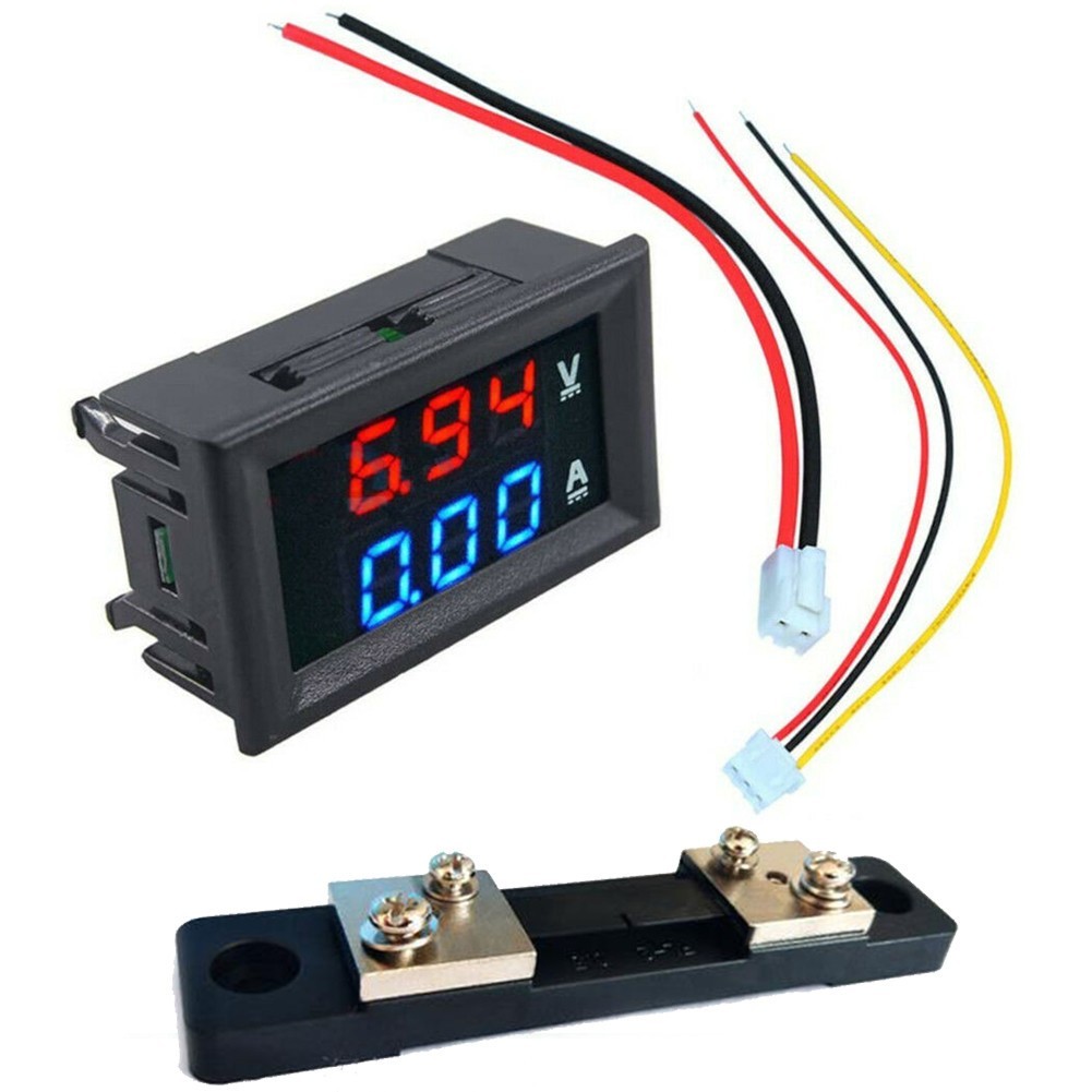 Easy to Use Dual Display Digital Voltmeter Ammeter with Shunt Included