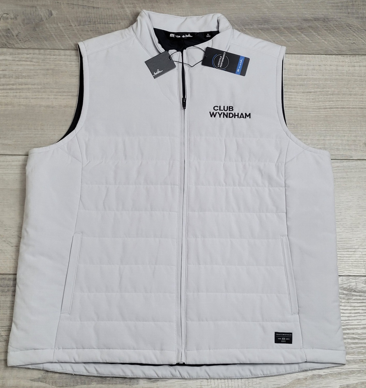 NWT Travis Mathew Vest Womens XL Grey Cold Bay Quilted Golf Puffer Club Wyndham