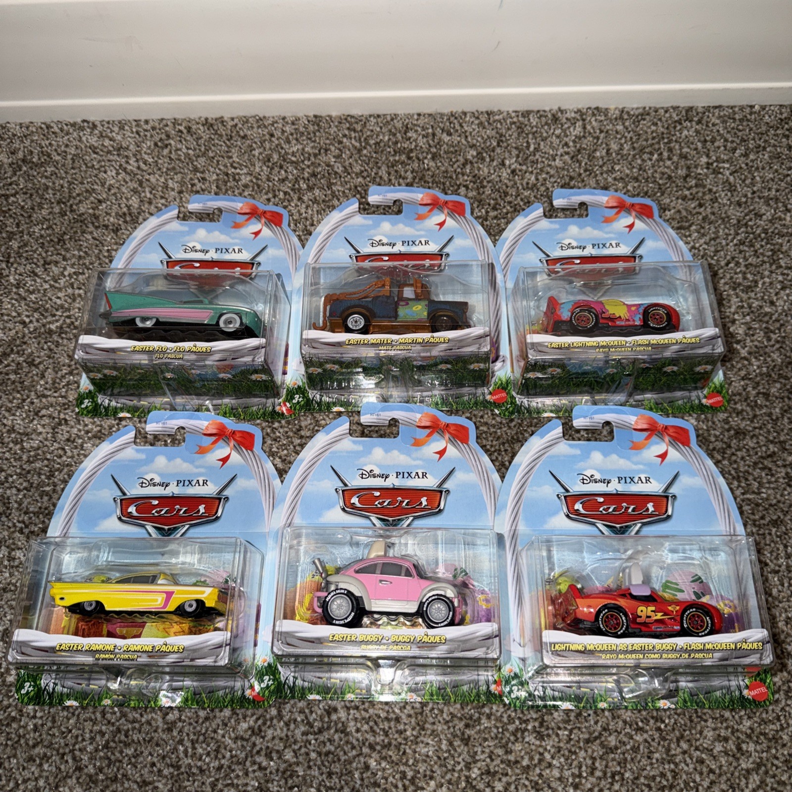 2026 Mattel Disney Pixar Cars Diecast Easter Set of 6 Complete Set New