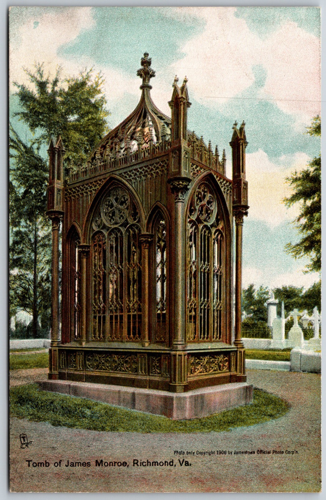 1906 Tomb of James Monroe Richmond Virginia Unposted ANTIQUE Postcard