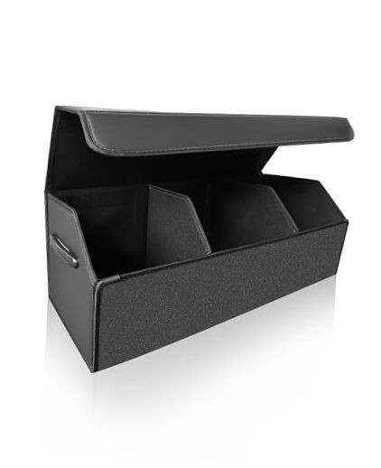 Car Organizers for Trunk for Suv Sedan, Leather Storage Extra Large Black