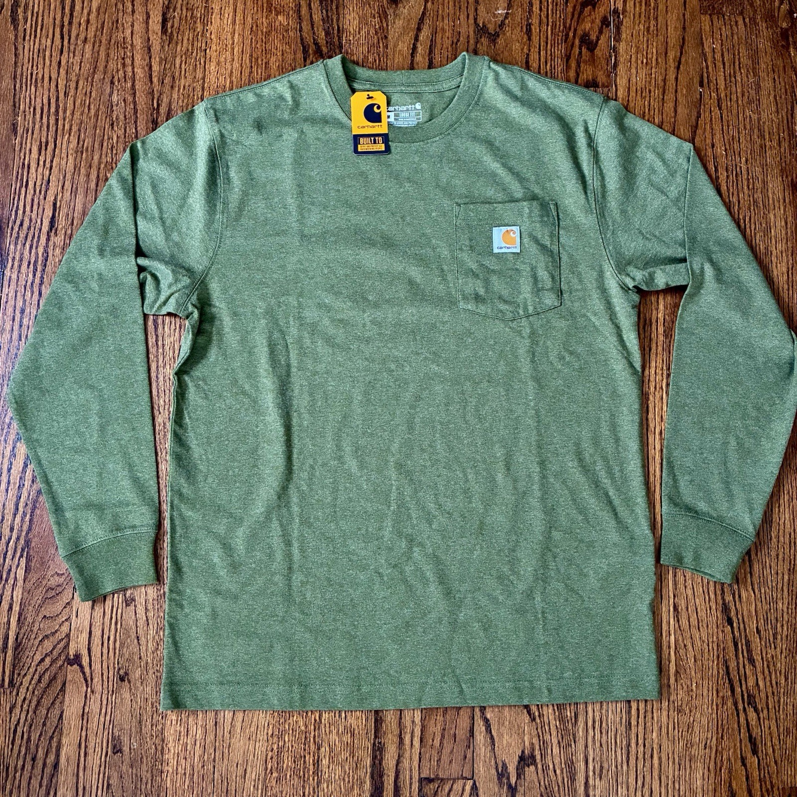 Carhartt Loose Fit Heavyweight Pocket Long Sleeve T-Shirt Green M NWT