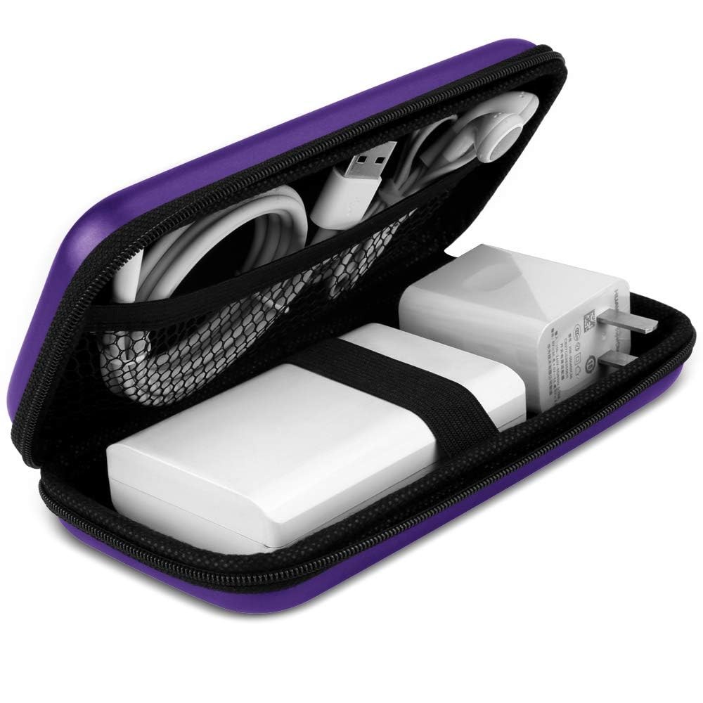 iMangoo Travel Essentials Electronics Organizer Charger Case Small, Purple 