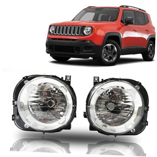  1 Pair Headlights for 2015-2018 68256570AA, 68256567AA Headlamp Driver and 