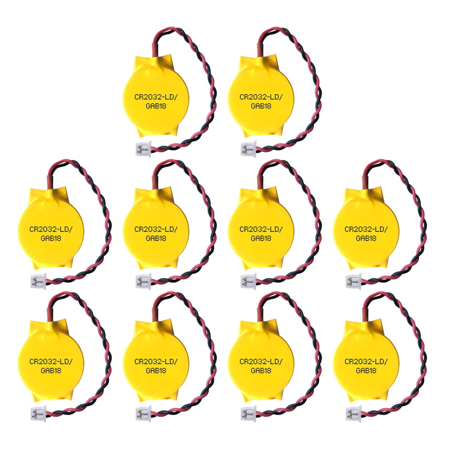 EEMB 10Pack CMOS Battery CR2032 3V Lithium Battery with Wire Leads and MOLEX ...