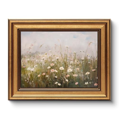  Gold Framed Vintage Wall Art for Living Room 10"L x 8"W Morning Meadow