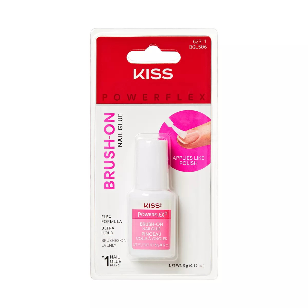 KISS Powerflex Brush-On Nail Glue - 0.17Oz