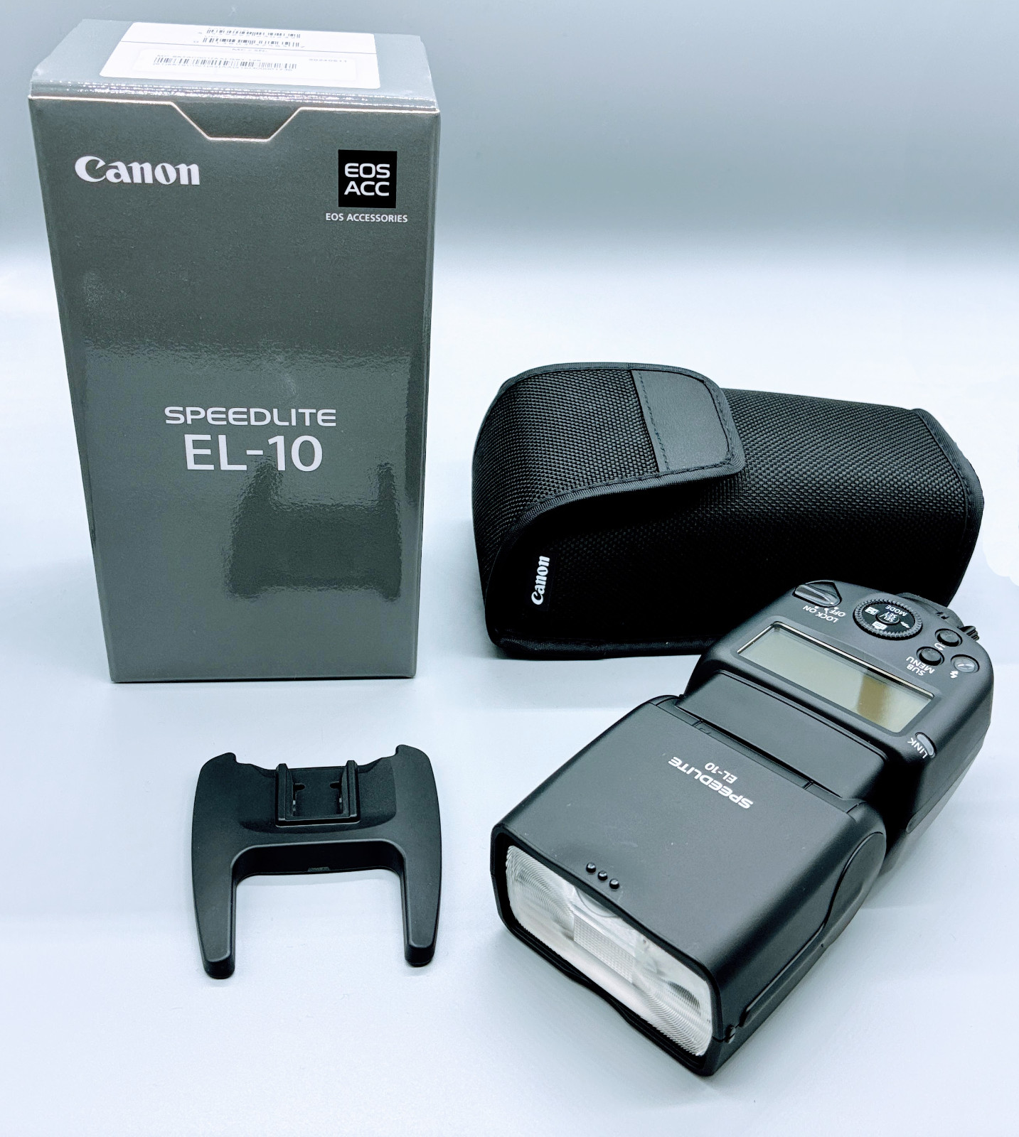 Canon Speedlite EL-10 Flash for EOS R Mirrorless w/ Box Case Stand Near Mint