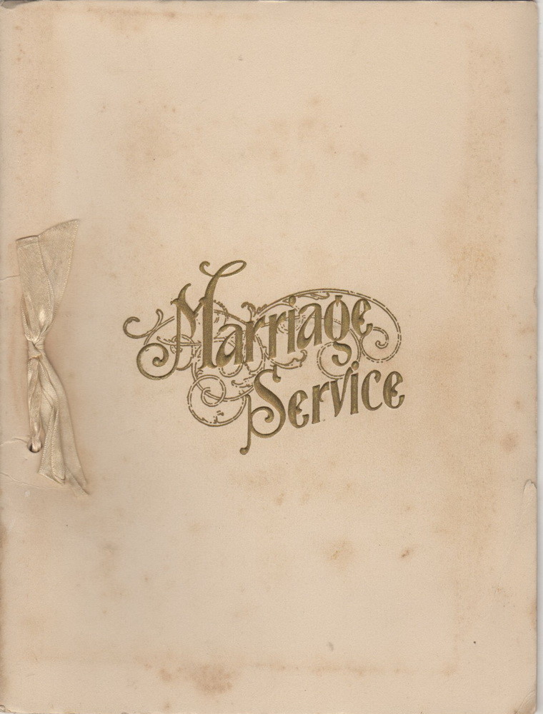 Antique Marriage Service Booklet Herbert Clayton Eleanor Schultz Sept 4, 1923