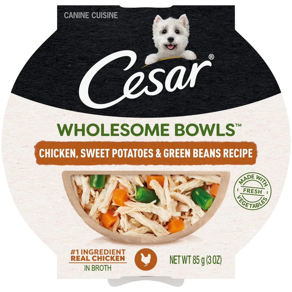 CESAR WHOLESOME BOWLS Chicken Sweet Potato Green Beans 10 Pack Adult Dog Fo