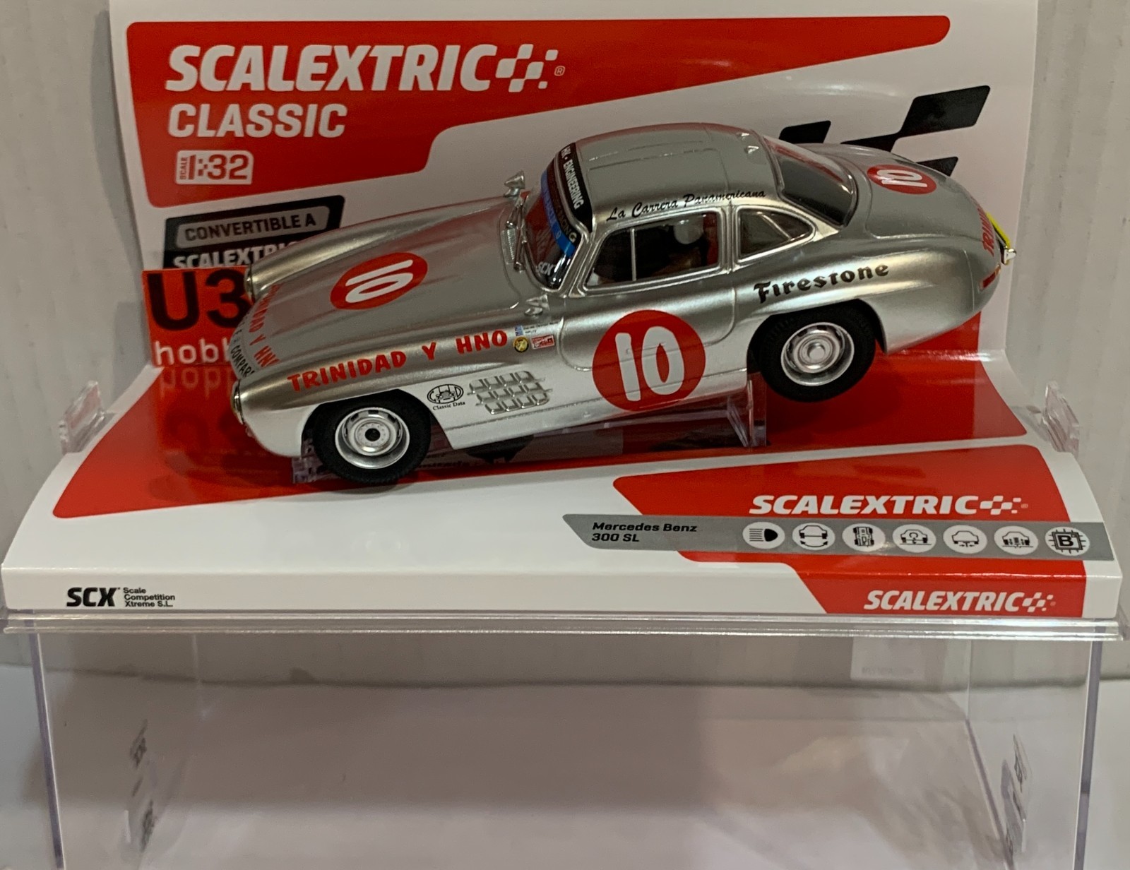 Slot Car Scx scalextric U10557S300 Mercedes Benz 300 Sl Coupé #10 Panamericana