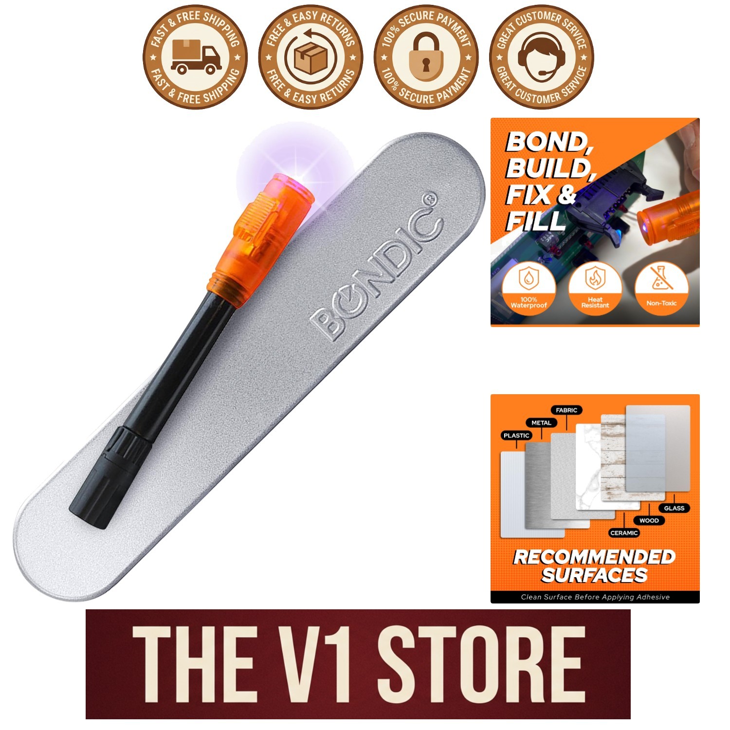 UV Glue Kit with LED Light - Instant Adhesive for Jewelry & Craft Repairs